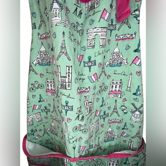 Milly Green Women’s Apron - Green/Pink/White - Travel Theme - OS - Picture 4 of 8